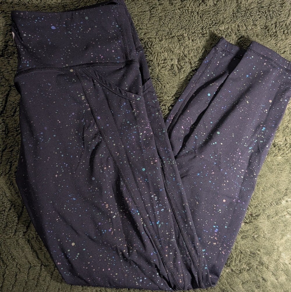 Curves N Combatboots Rainbow Splatter Empowered Leggings Size L